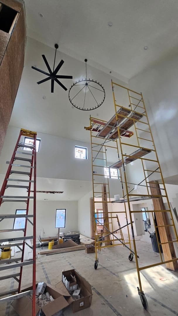 Gallery photos for New Construction Ceiling Fan and Chandelier Install in Boone and Gastonia NC: Image #2