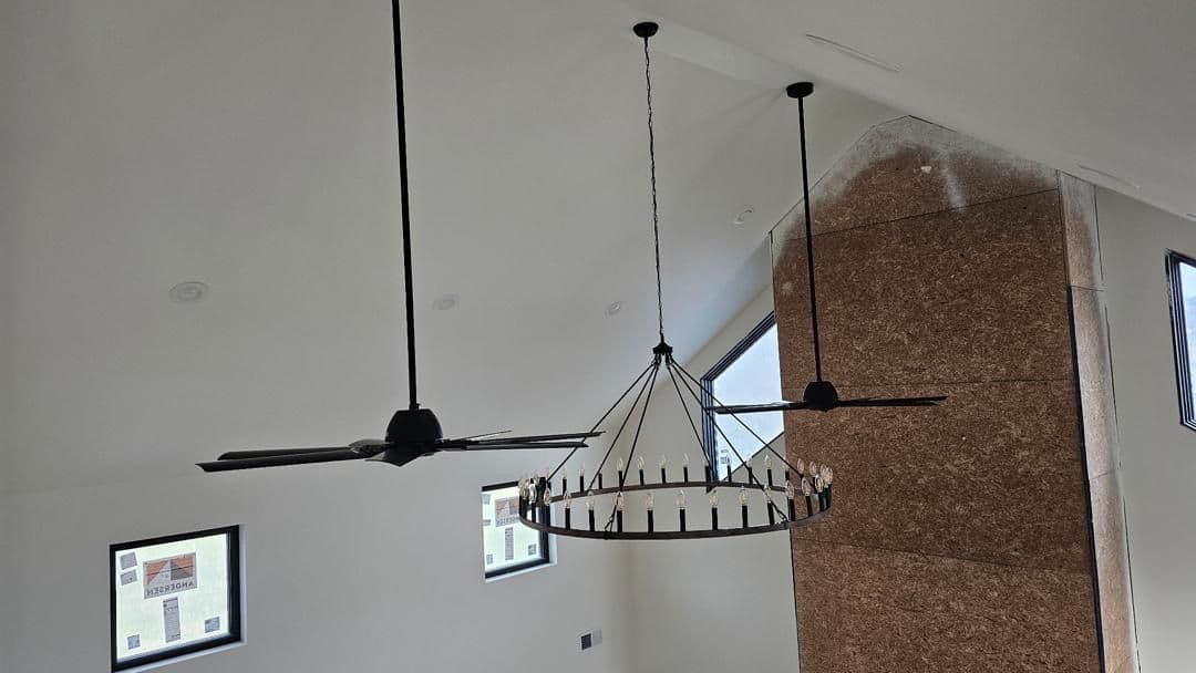 Gallery photos for New Construction Ceiling Fan and Chandelier Install in Boone and Gastonia NC: Image #1