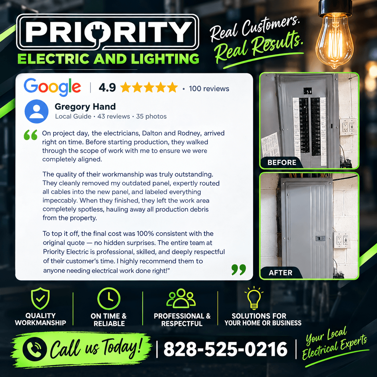 5-Star Panel Changeout Review from a Happy Customer in Lenoir NC image
